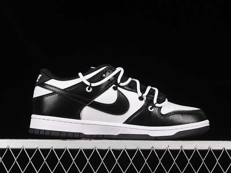 All Categories Nk SB Dunk Series Nk SB Dunk Low Low-top sneakers Nk Dunk Low "Black" Panda style Customized version of deconstructed shoelace graffiti low-top sneakers DD1391-100